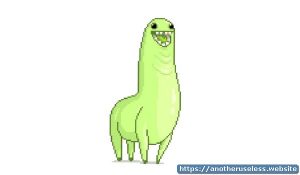 Walama - a walrus and a llama. Looks like a green dinosaur and likes to jump backwards. View the useless web Wallama