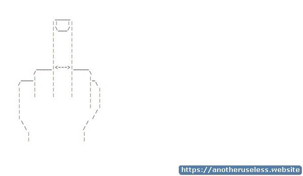 Ascii Middle Finger - The middle finger in ascii text