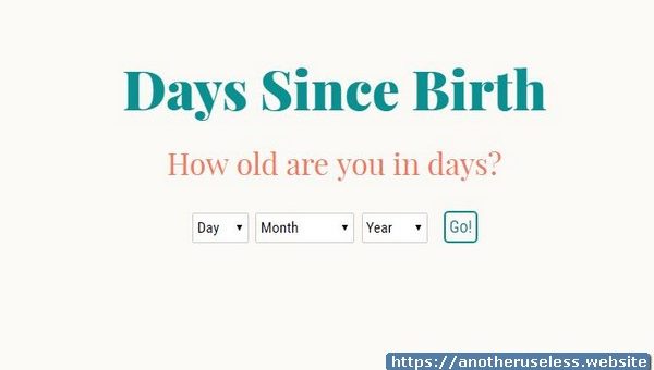 www.dayssincebirth.com
