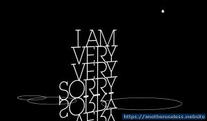 iamveryverysorry a website created by Rafaël Rozendaal in 2002, a visual artist who uses the internet as his canvas