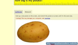 howbigismypotato.com a useless website that answers the question: How big is my potato?